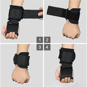 Fitness equipment: squat, weightlift, pull-up. Wrist hook for bar, aids strength training, no hand strain.